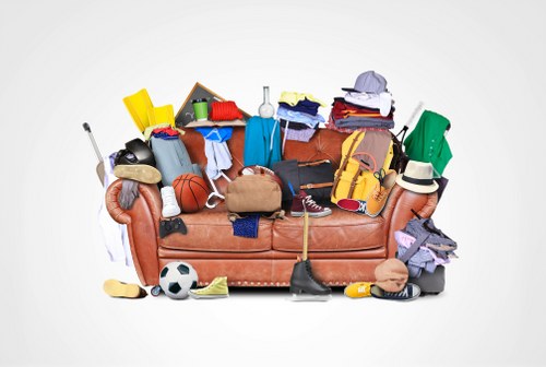 Furniture disposal team working in a London residential street