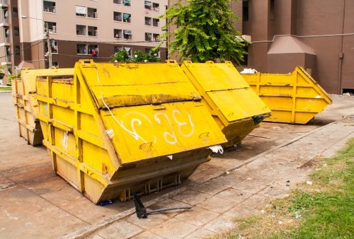 Local waste disposal team handling rubbish collection in London