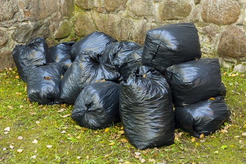 Professional rubbish clearance from a London flat with stair access