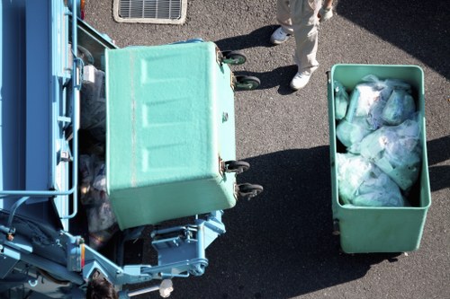 Furniture and mixed waste ready for collection during a London clearance