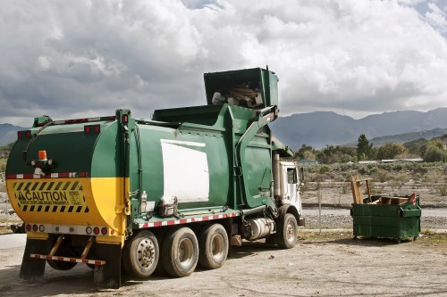 Removing green waste and garden clutter from a city backyard